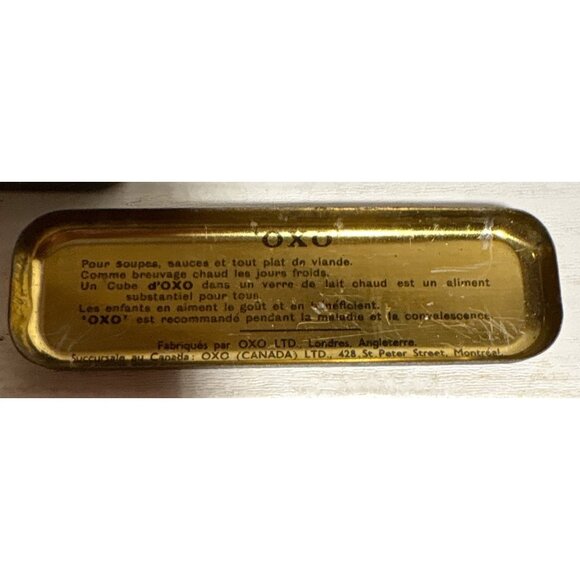 Vintage OXO Cubes Tin Box Red & Gold Retro Advertising Design - Picture 7 of 10